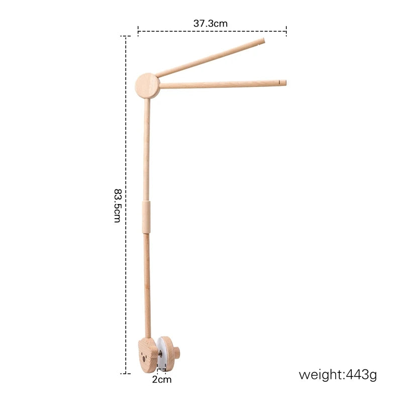 Baby Rattle Toy Bed Bell Bracket Wooden Mobile 0-12 Months Newborn Crochet Bed Bell Hanging Toys Holder Bracket Infant Crib Gift Purest Peak